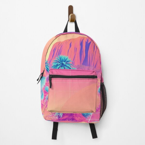 Item preview, Vaporwave Uluru Sunset Art Print - Synthwave Ayers Rock with Palm Trees Retro 80s Poster designed and sold by EllDAV777.