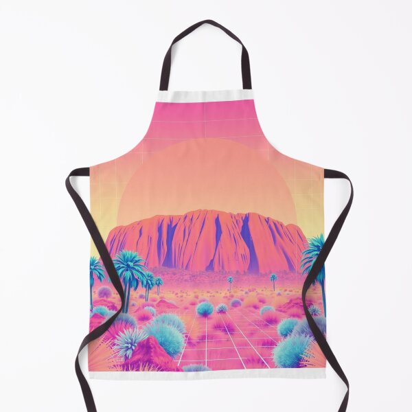 Item preview, Vaporwave Uluru Sunset Art Print - Synthwave Ayers Rock with Palm Trees Retro 80s Poster designed and sold by EllDAV777.