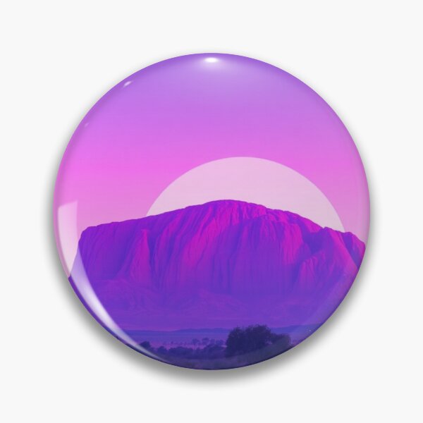 Item preview, Vaporwave Uluru Sunset Art Print - Synthwave Purple Ayers Rock with Palm Trees and Cactus designed and sold by EllDAV777.