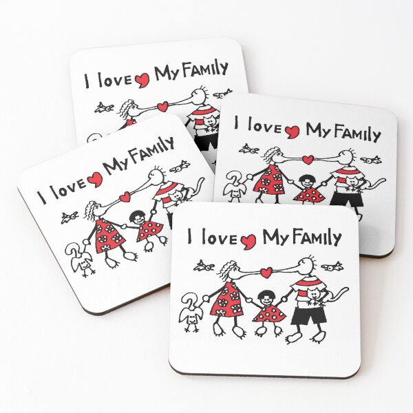 Item preview, i love my family with dog and cat  designed and sold by jameshowgelpen.