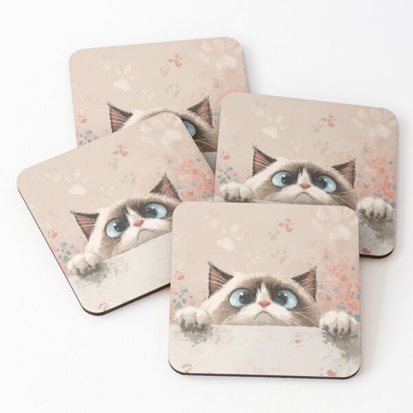 Item preview, Snowshoe Cat Peeking over Wall 01 designed and sold by Elisabeth Lucas.