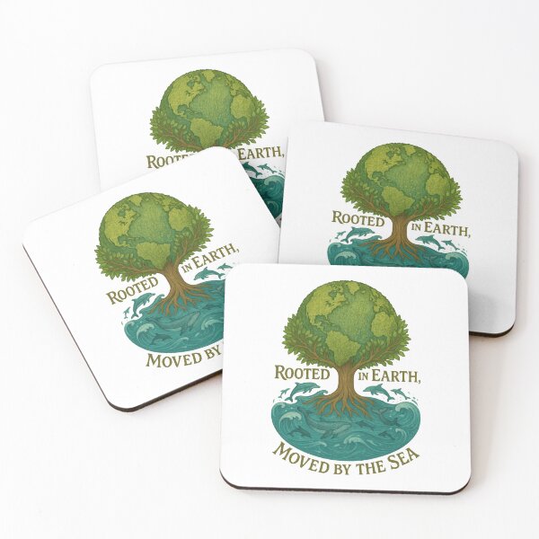 Item preview, Rooted in Earth, Moved by the Sea – Nature and Ocean Harmony Design designed and sold by inkoutninja.