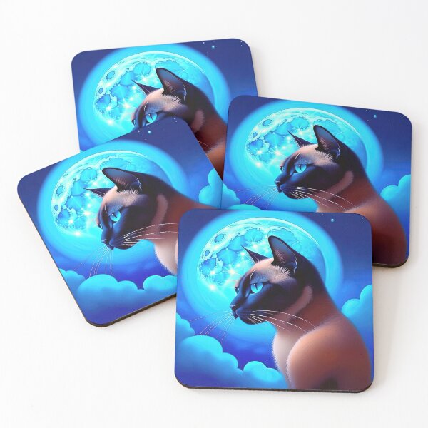 Item preview, Beautiful Siamese Cat In The Monnlight designed and sold by LanaGustavsson.