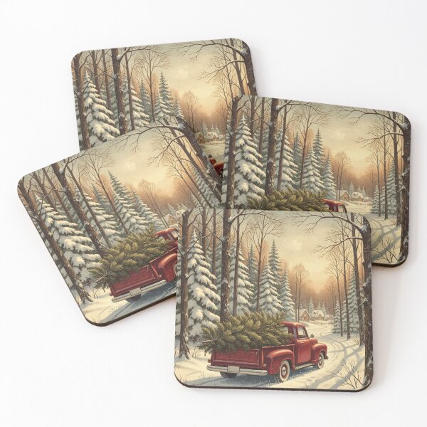Item preview, Vintage Red Truck Christmas Tree Farm designed and sold by 0606PM.
