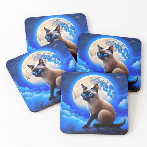 Item preview, Beautiful Siamese Cat In The Monnlight designed and sold by LanaGustavsson.