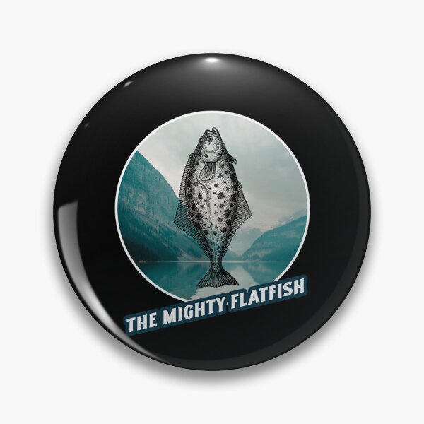Item preview, The Mighty Flatfish. Funny Halibut fishing design designed and sold by SofikoDesigns.