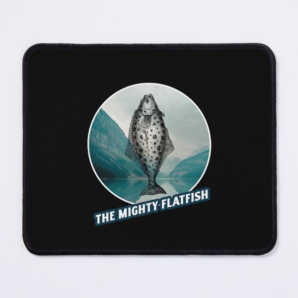 Item preview, The Mighty Flatfish. Funny Halibut fishing design designed and sold by SofikoDesigns.