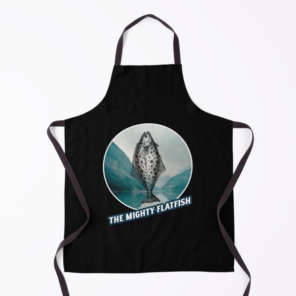 Item preview, The Mighty Flatfish. Funny Halibut fishing design designed and sold by SofikoDesigns.