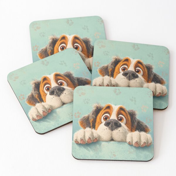 Item preview, St Bernard Peeking over Wall 01 designed and sold by Elisabeth Lucas.