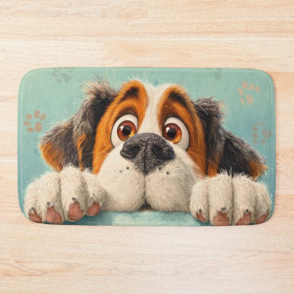Item preview, St Bernard Peeking over Wall 01 designed and sold by Elisabeth Lucas.
