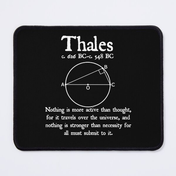 Item preview, Nerdy Vintage Thales Quote Nothing is More Active than Thought Math Science Teacher White Text designed and sold by MathWare MathClips.