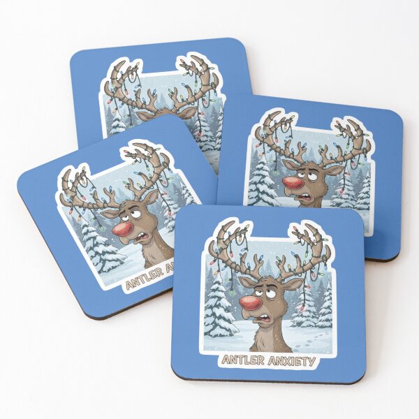 Item preview, Funny Reindeer Antler Anxiety Christmas Art designed and sold by PrintBreeze.