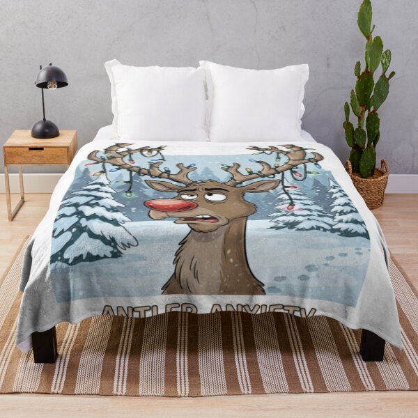 Item preview, Funny Reindeer Antler Anxiety Christmas Art designed and sold by PrintBreeze.