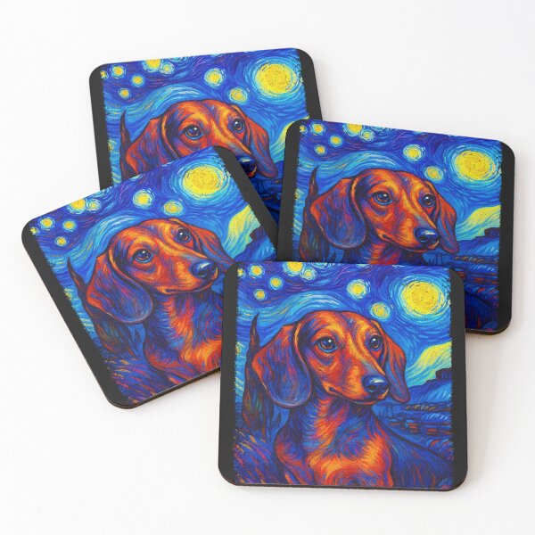 Item preview, STARRY NIGHT - DACHSHUND | Pets and Dogs lovers for Men and Women t-shirt designed and sold by panchiTWO.