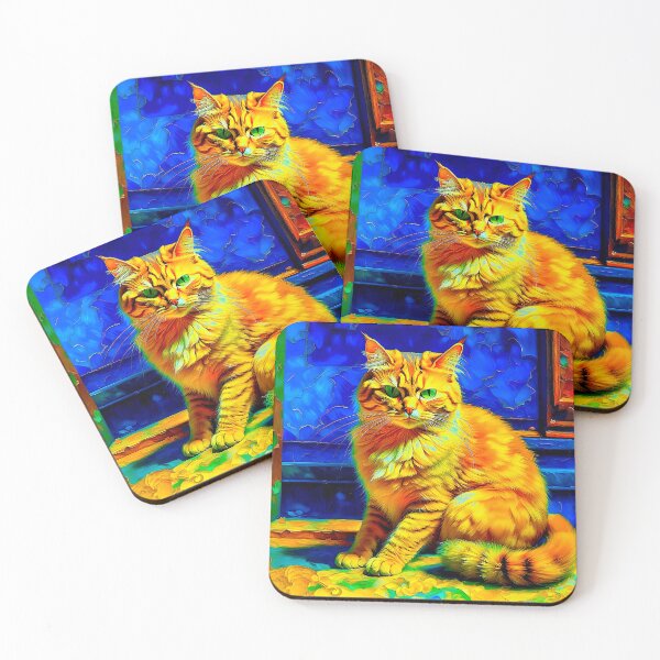 Item preview, A Beautiful Red Cat In The Style Of Van Gogh Oil Painting designed and sold by LanaGustavsson.