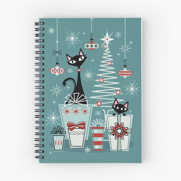 Artikelvorschau, Vintage Kitty Christmas II mit Rot ©studioxtine entworfen und verkauft von studioxtine.