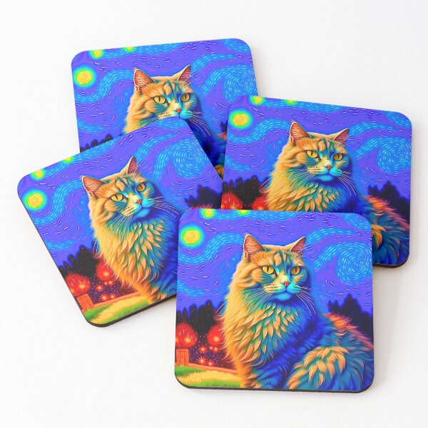 Item preview, A Beautiful Red Cat In The Style Of Van Gogh Oil Painting designed and sold by LanaGustavsson.