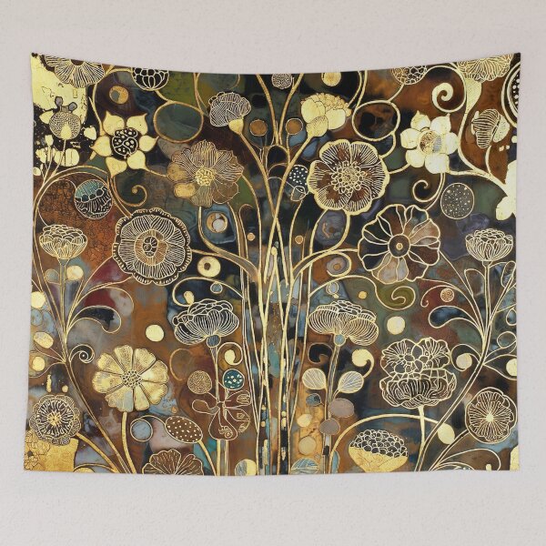 Item preview, Gustav Klimt Gold Floral designed and sold by maniacfitness.