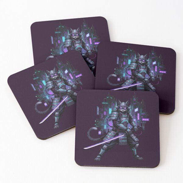 Item preview, Neon Samurai Cat – Cyberpunk Warrior designed and sold by SoftgroveStudio.