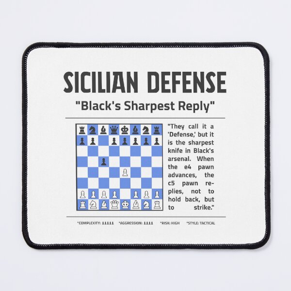 Item preview, SICILIAN DEFENSE Chess Opening T-Shirt | Black's Sharpest Reply designed and sold by Sorcend.