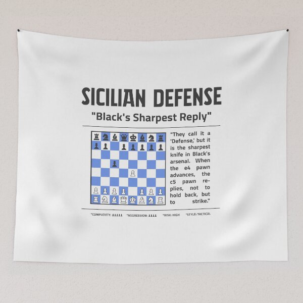 Item preview, SICILIAN DEFENSE Chess Opening T-Shirt | Black's Sharpest Reply designed and sold by Sorcend.