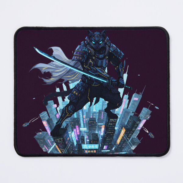Item preview, Cyber Samurai Cat — Neon Blade designed and sold by SoftgroveStudio.