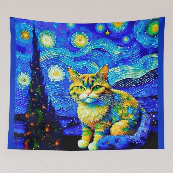 Item preview, A Beautiful Red Cat In The Style Of Van Gogh Oil Painting designed and sold by LanaGustavsson.