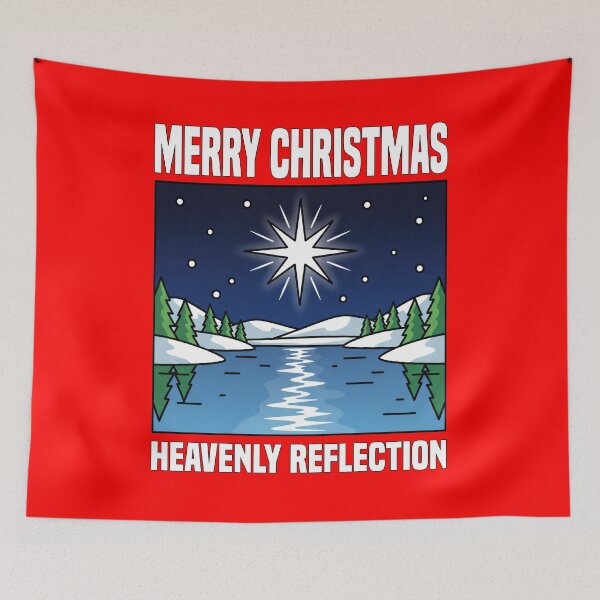 Item preview, MERRY CHRISTMAS -  HEAVENLY REFLECTION | Star Reflection Christmas | Elegant Winter Night Design designed and sold by KEF Custom.