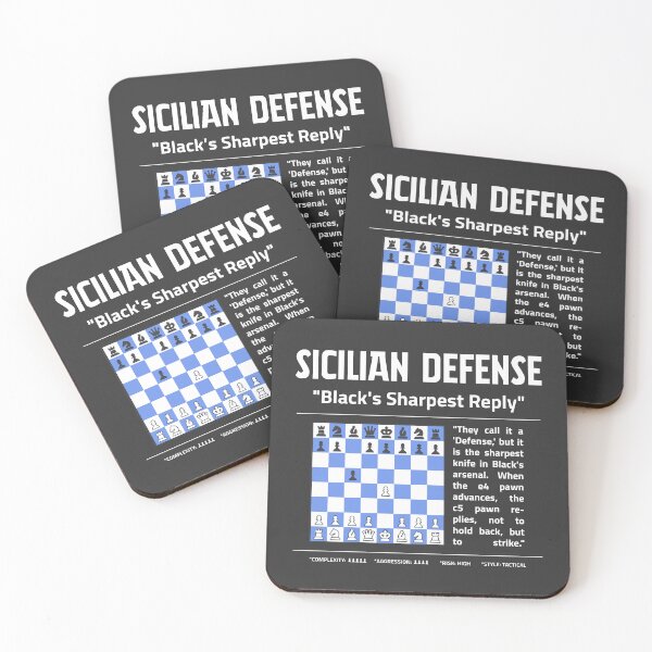 Item preview, SICILIAN DEFENSE Chess Opening Dark T-Shirt | Black's Sharpest Reply designed and sold by Sorcend.