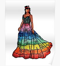 Rainbow pride art- Janelle Monae couture design Poster