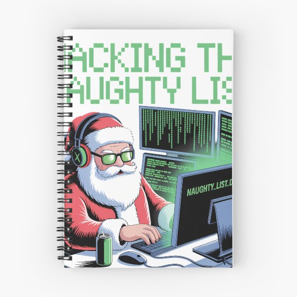 Item preview, Funny Hacker Santa Naughty List Computer Programmer Christmas Tee designed and sold by GiftsForge.