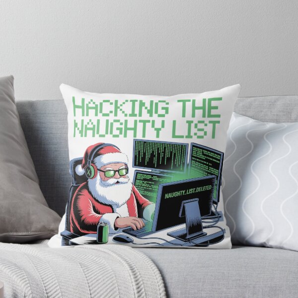 Item preview, Funny Hacker Santa Naughty List Computer Programmer Christmas Tee designed and sold by GiftsForge.