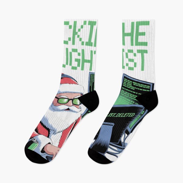 Item preview, Funny Hacker Santa Naughty List Computer Programmer Christmas Tee designed and sold by GiftsForge.