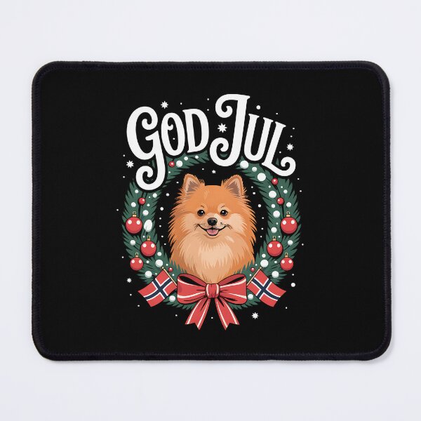Item preview, God Jul Norwegian Pomeranian Dog Christmas designed and sold by BakeryDozen.
