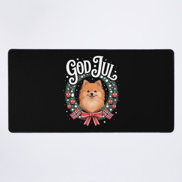 Item preview, God Jul Norwegian Pomeranian Dog Christmas designed and sold by BakeryDozen.