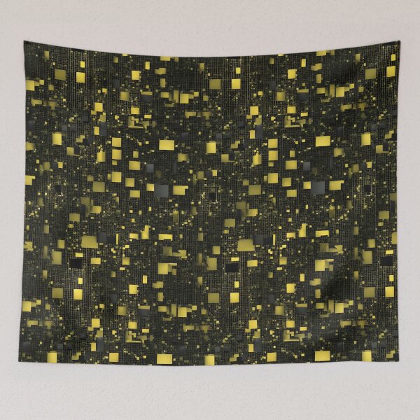 Item preview, Golden Grid Dimensions - Abstract Tech Art designed and sold by mxztar.