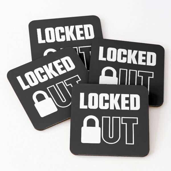 Item preview, LOCKED OUT — Minimalist High-Contrast Text Art designed and sold by JPees.