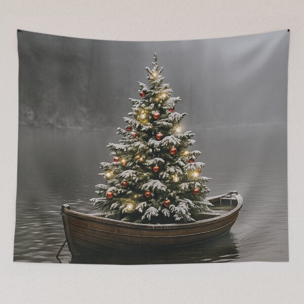 Item preview, Rowing boat with Christmas tree designed and sold by Mauswohn.