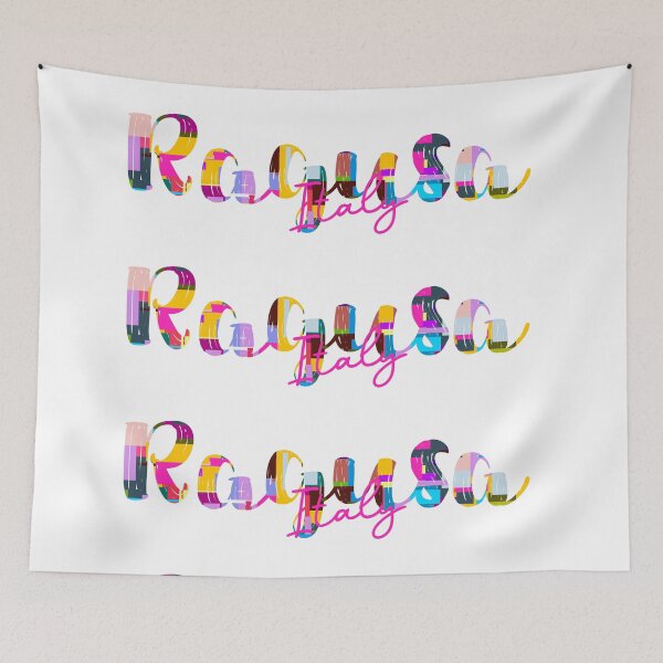 Item preview, Ragusa, Italy, Vibrant Abstract City Typography Art designed and sold by Wanderful-roads.