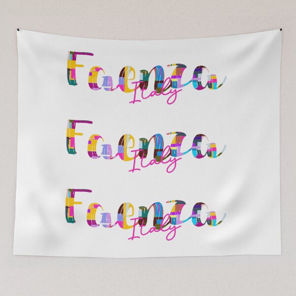 Item preview, Faenza, Italy, Vibrant Abstract City Typography Art designed and sold by Wanderful-roads.