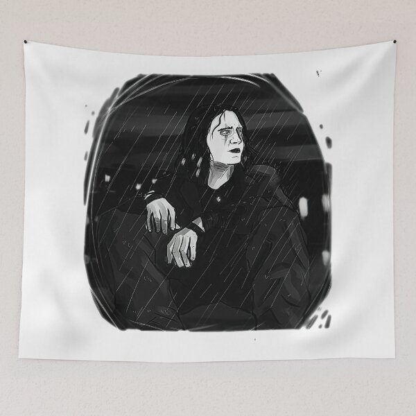 Item preview, The Crow Dark Sitting Closeup Portrait designed and sold by bettannfuco.