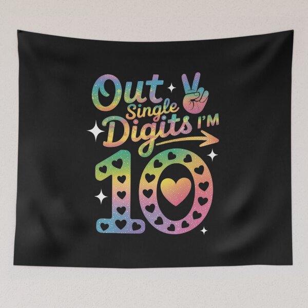 Item preview, Peace Out Single Digits Tie Dye 10 Year Old Girl Birthday designed and sold by TAYLOROUSDALE.