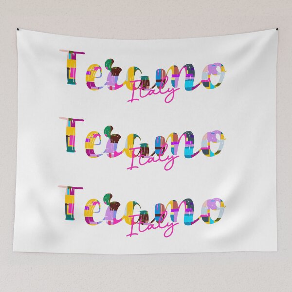 Item preview, Teramo, Italy, Vibrant Abstract City Typography Art designed and sold by Wanderful-roads.