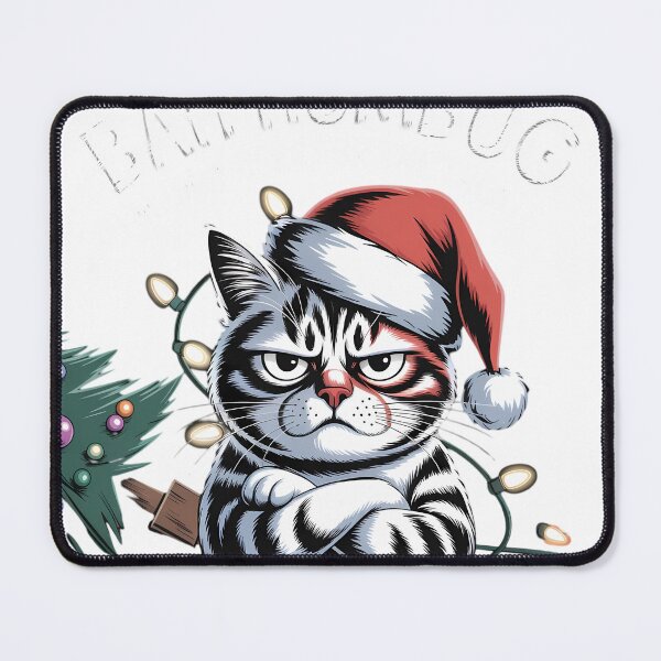 Item preview, Funny Grumpy Cat Hates Christmas Bah Humbug Holiday Humor Shirt designed and sold by GiftsForge.