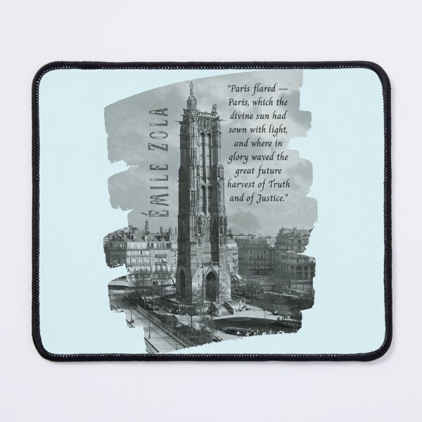 Item preview, Émile Zola quote: “Paris flared — Paris, which the divine sun had sown with light, and where in glory waved the great future harvest of Truth and of Justice.” designed and sold by artbleed.