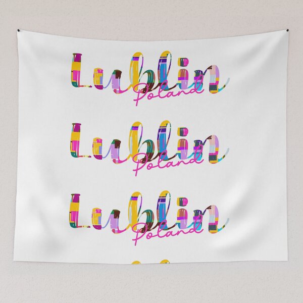 Item preview, Lublin, Poland, Vibrant Abstract City Typography Art designed and sold by Wanderful-roads.