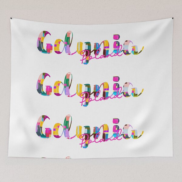 Item preview, Gdynia, Poland, Vibrant Abstract City Typography Art designed and sold by Wanderful-roads.