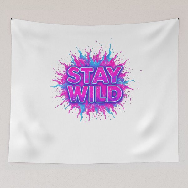 Item preview, Stay Wild – Expressive Neon Energy Typography designed and sold by Happyfreedom.