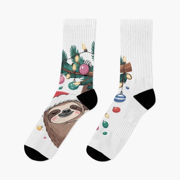 Item preview, Funny Lazy Sloth Christmas Hanging From Tree Holiday Humor Tee designed and sold by GiftsForge.