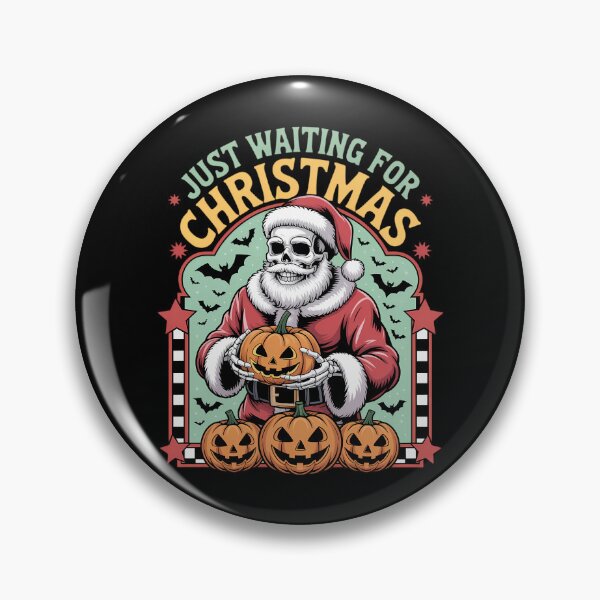 Artikelvorschau, Weihnachtsmann Skelett Halloween Warten Weihnachten entworfen und verkauft von PunkNation-Arts.